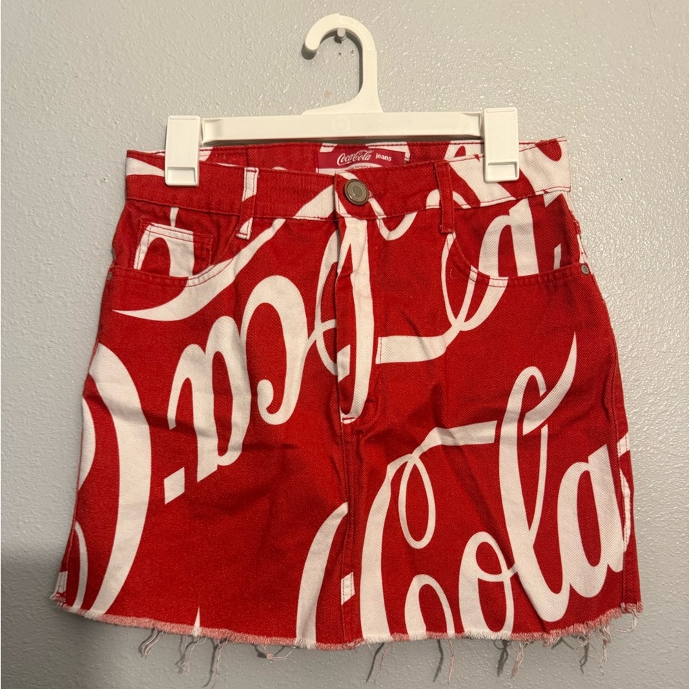 Y2K Coca Cola Red Denim Skirt size 8